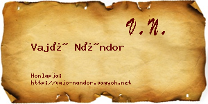Vajó Nándor névjegykártya